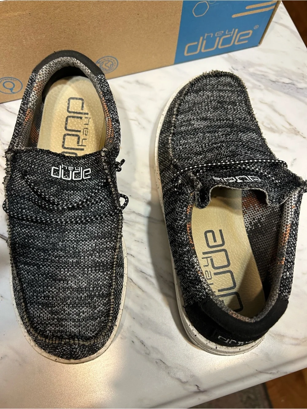 Hey Dude Kids Black Knit Slip-On Sneakers